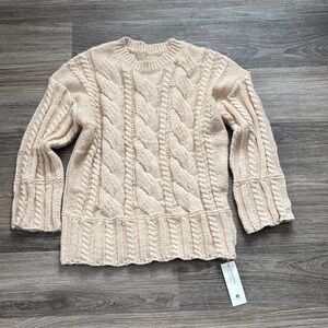 Chunky Cream Cable Knit Crew Sweater